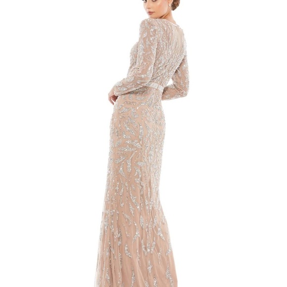 Mac Duggal 5124 NWT BEADED LONG SLEEVE EVENING GOWN - Picture 2 of 8